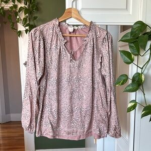 Dolan Blush Animal Print Blouse